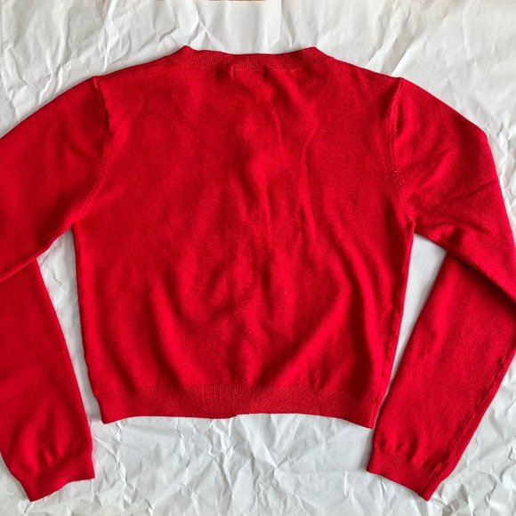 vintage late 90s CLAUDIE PIERLOT red twin-set Sz T1 - Picture 3 of 8
